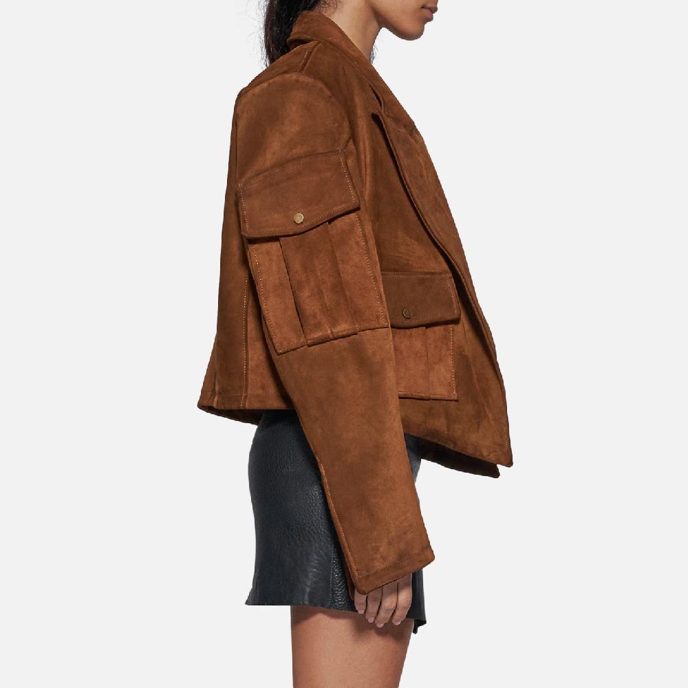 Salvatore Santoro BLAZER IN CAMOSCIO - TOBACCO