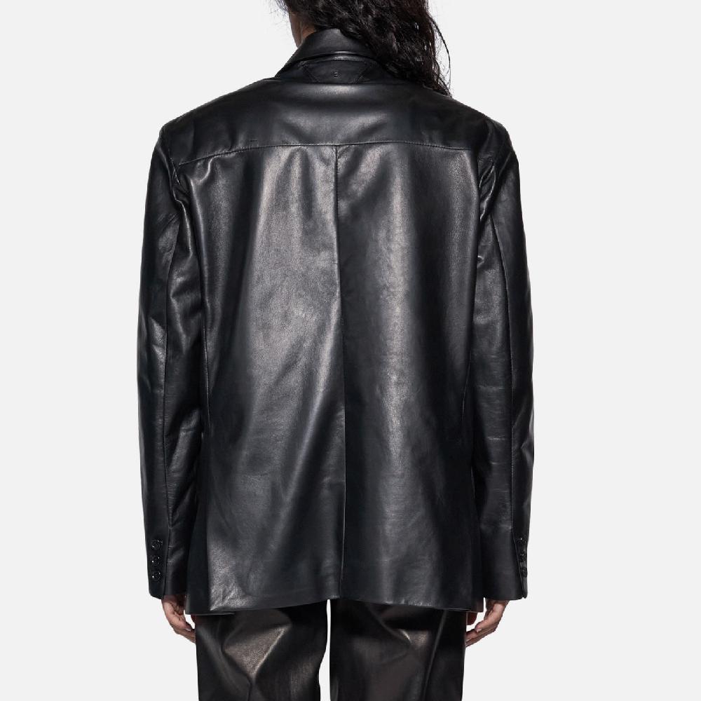 Salvatore Santoro BLAZER IN PELLE - BLACK