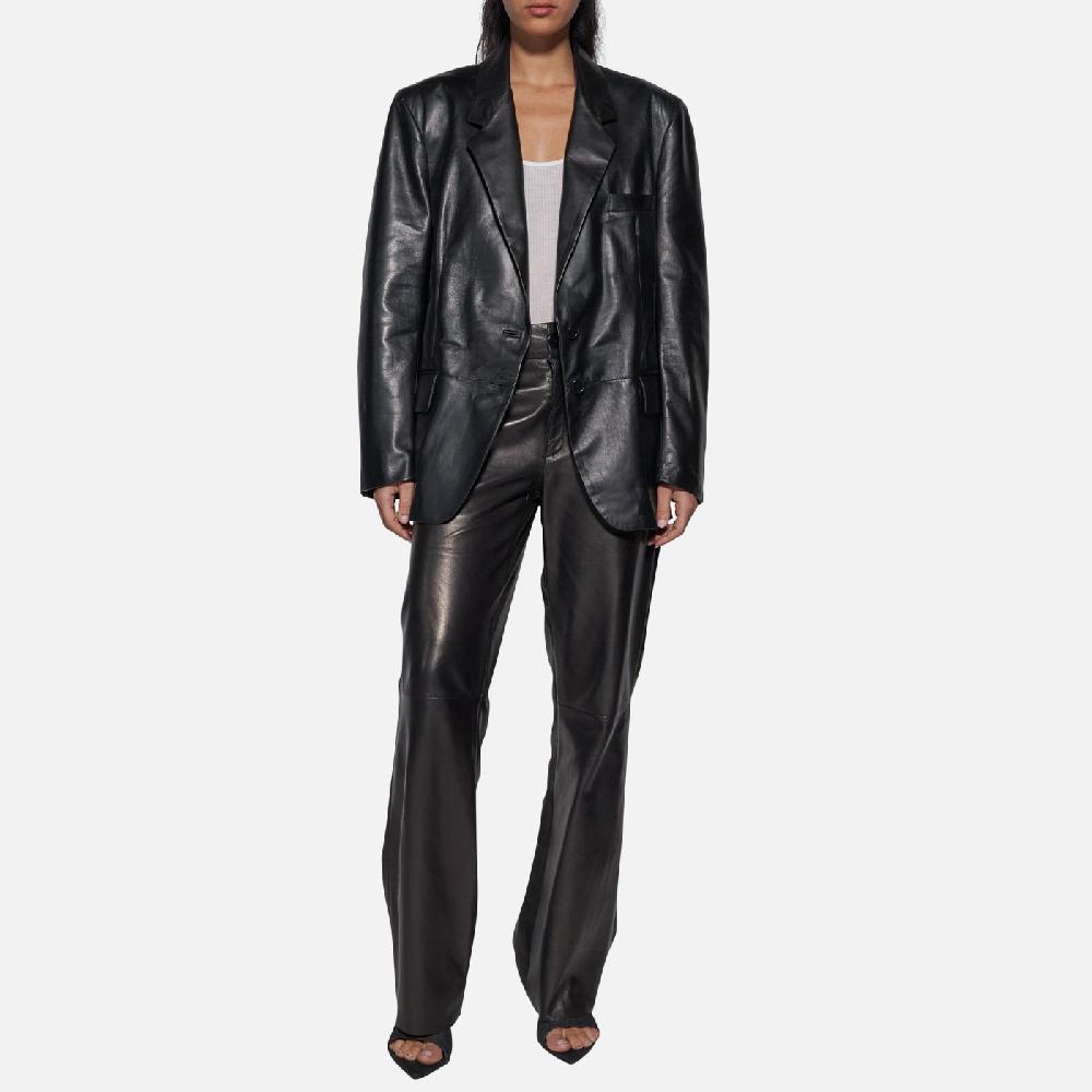 Salvatore Santoro BLAZER IN PELLE - BLACK