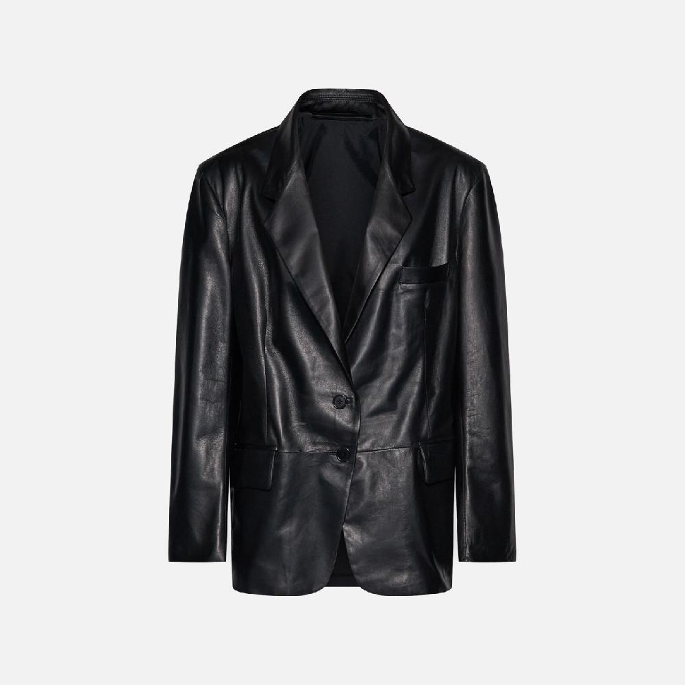 Salvatore Santoro BLAZER IN PELLE - BLACK