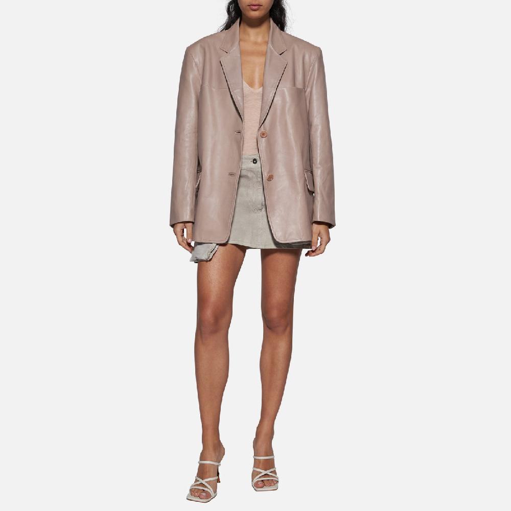 Salvatore Santoro BLAZER IN PELLE - NUDE