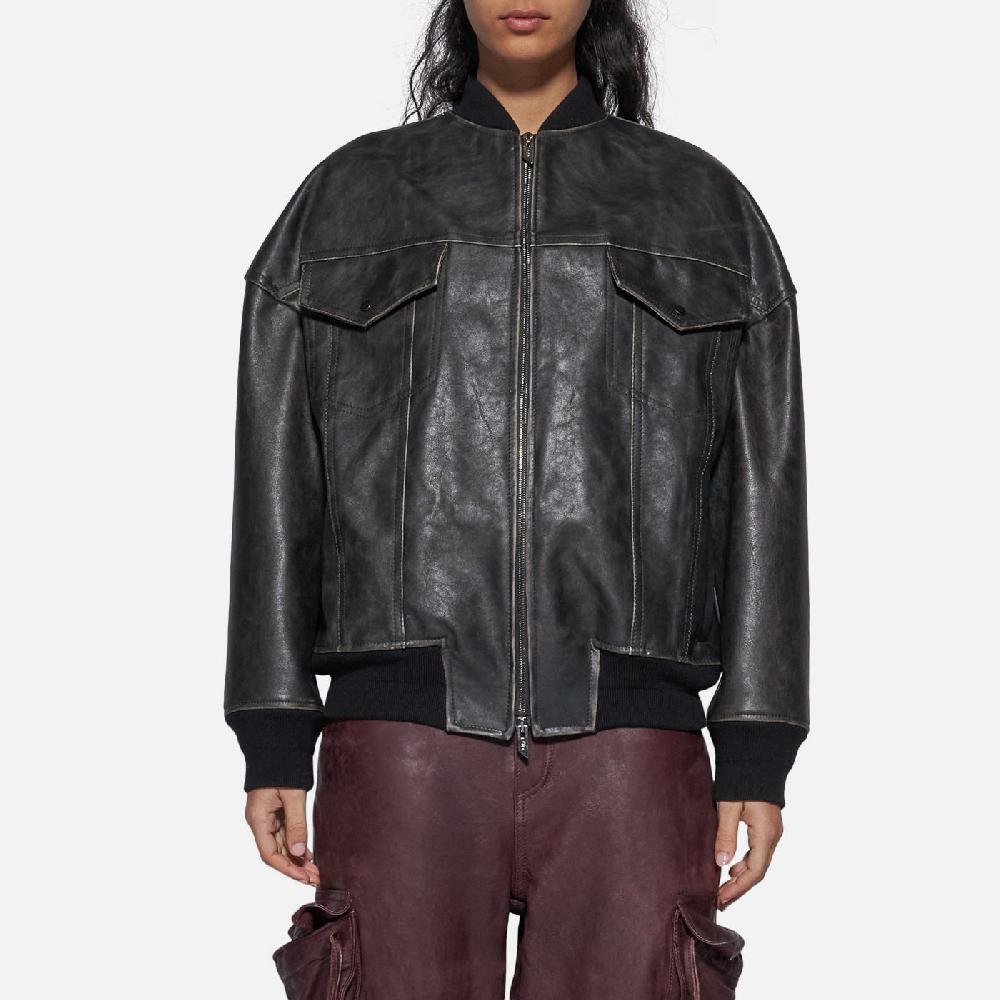 Salvatore Santoro BOMBER IN PELLE - BLACK