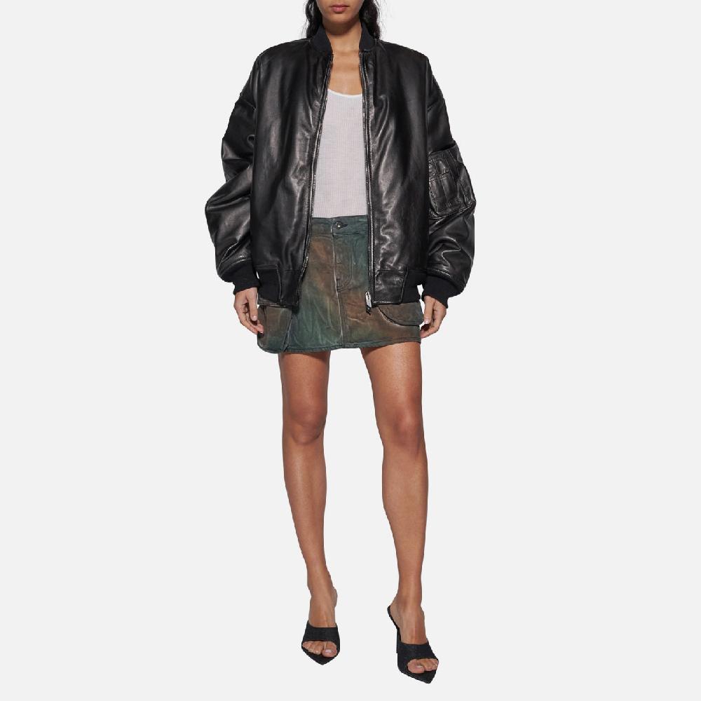 Salvatore Santoro BOMBER IN PELLE - BLACK