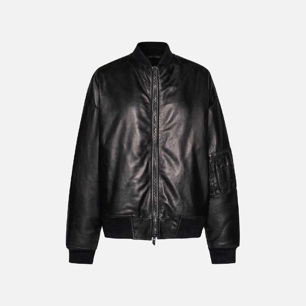 Salvatore Santoro BOMBER IN PELLE - BLACK