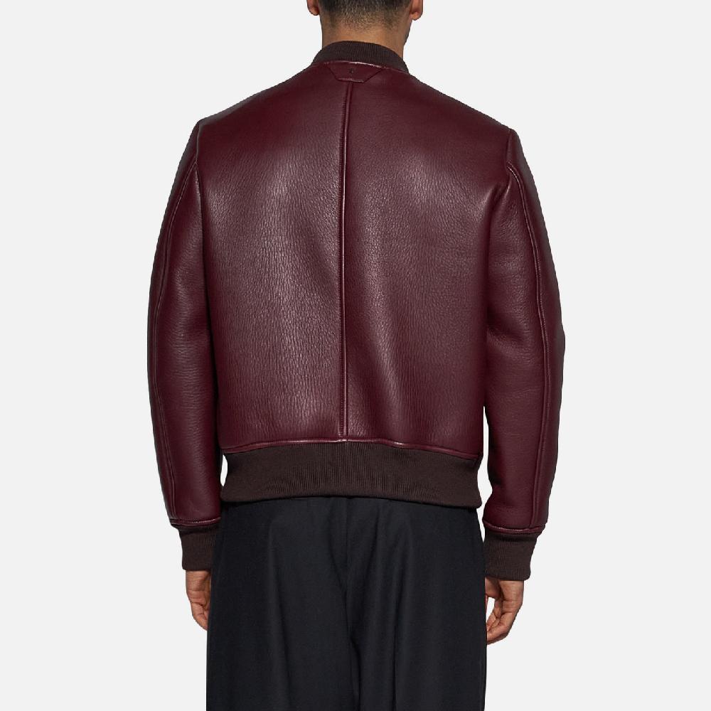 Salvatore Santoro BOMBER IN PELLE - BORDEAUX
