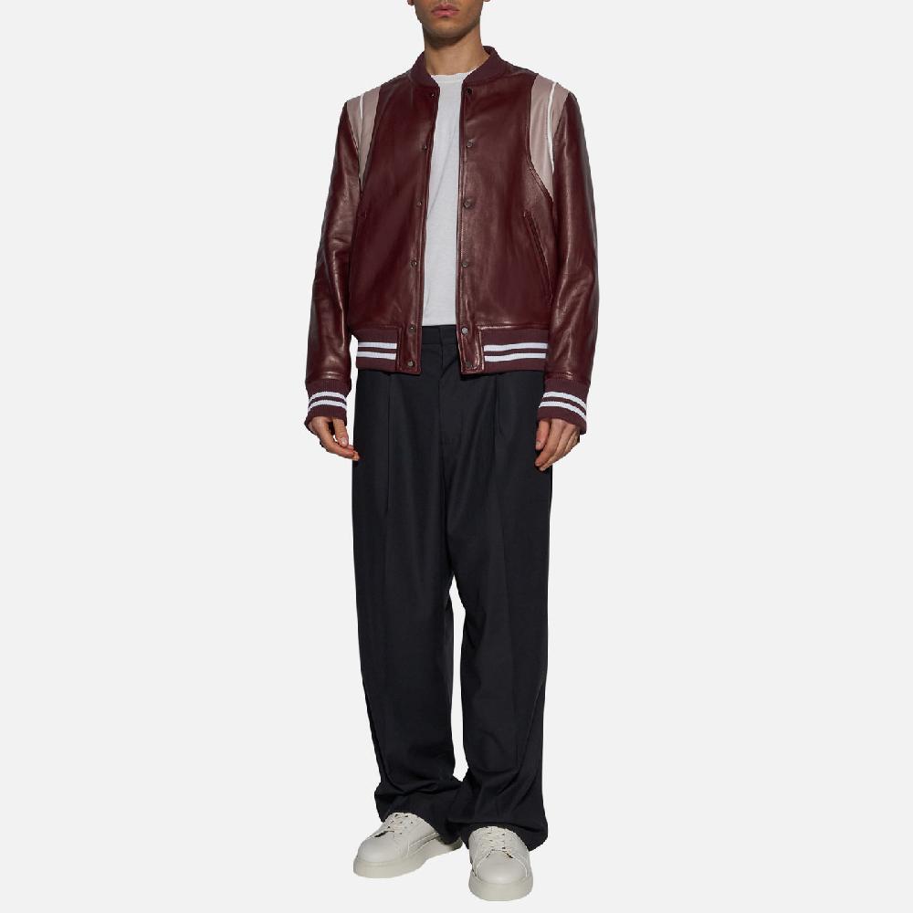 Salvatore Santoro BOMBER IN PELLE - BORDEAUX