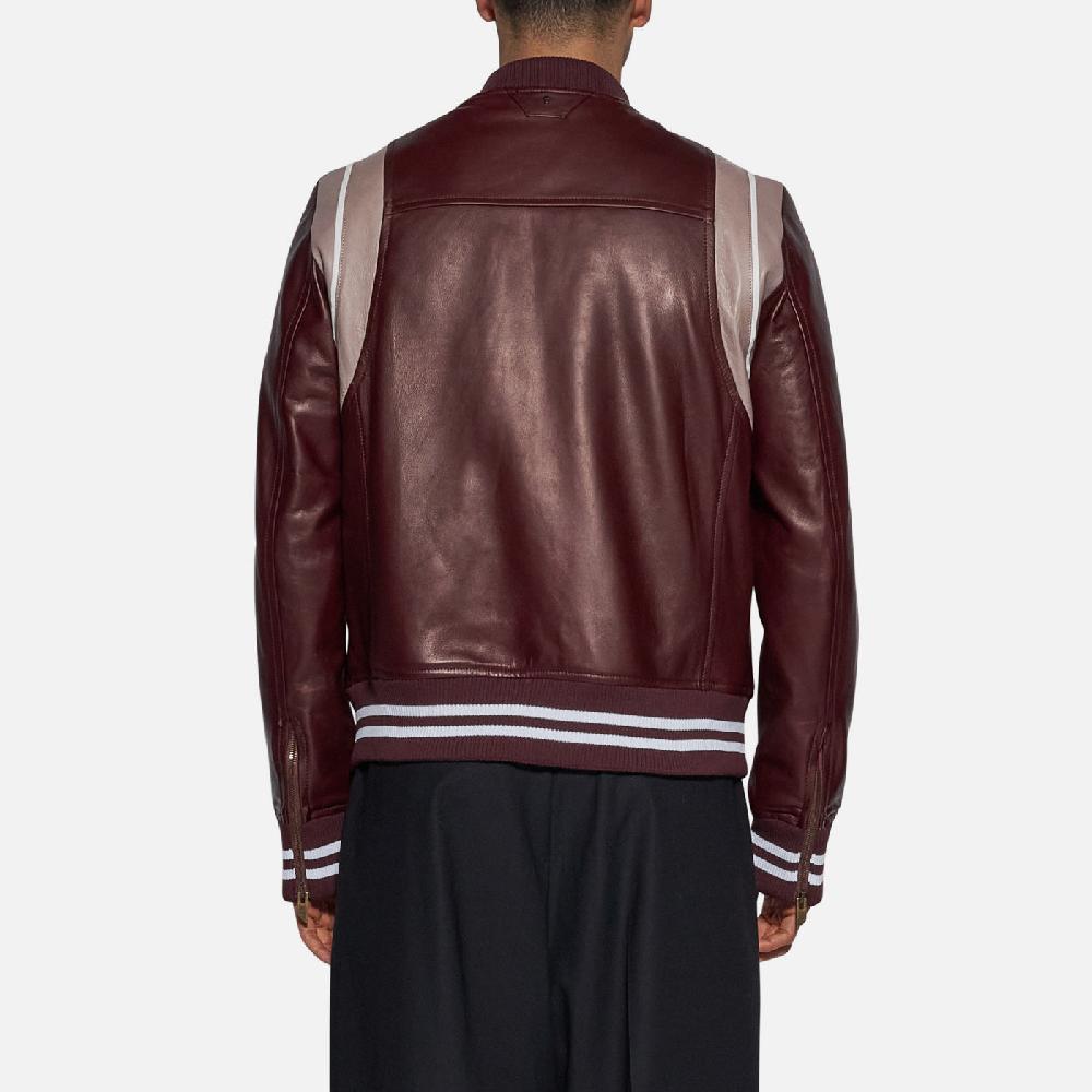 Salvatore Santoro BOMBER IN PELLE - BORDEAUX
