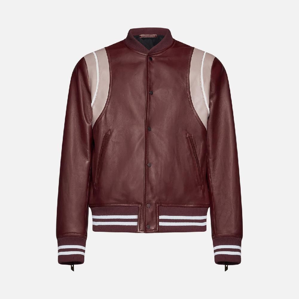 Salvatore Santoro BOMBER IN PELLE - BORDEAUX