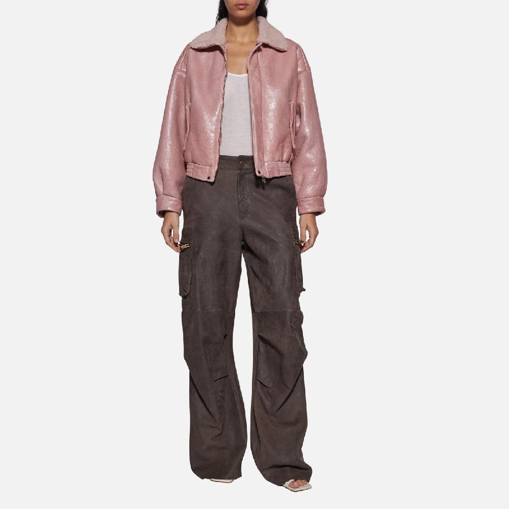 Salvatore Santoro BOMBER IN SHEARLING - ROSA
