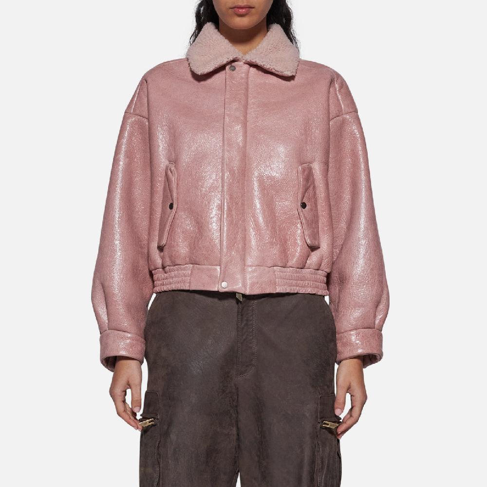 Salvatore Santoro BOMBER IN SHEARLING - ROSA