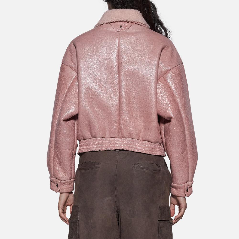 Salvatore Santoro BOMBER IN SHEARLING - ROSA