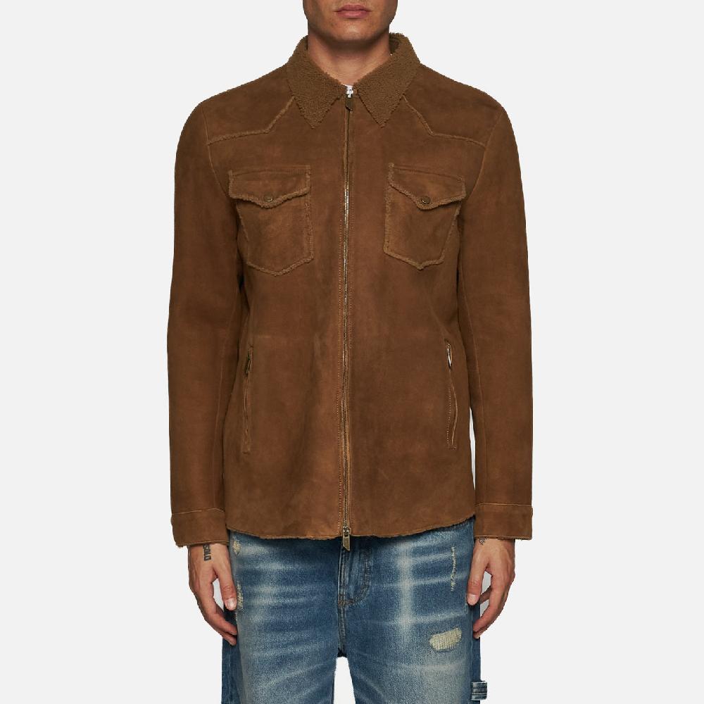 Salvatore Santoro CAMICIA IN SHEARLING - CAMEL