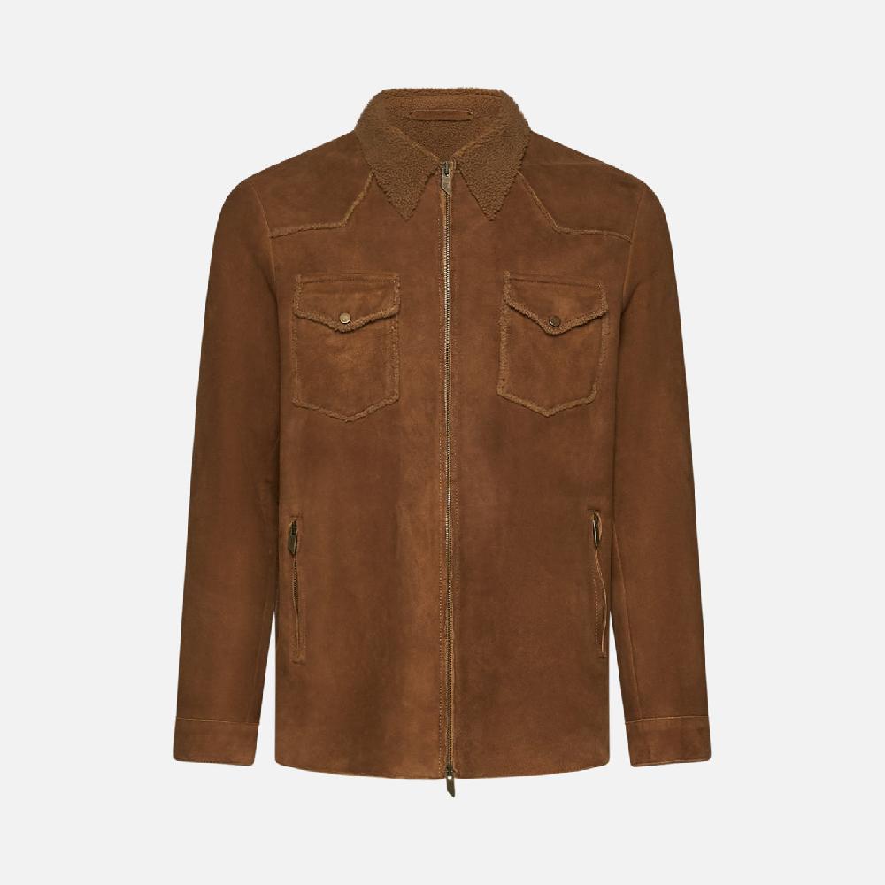 Salvatore Santoro CAMICIA IN SHEARLING - CAMEL