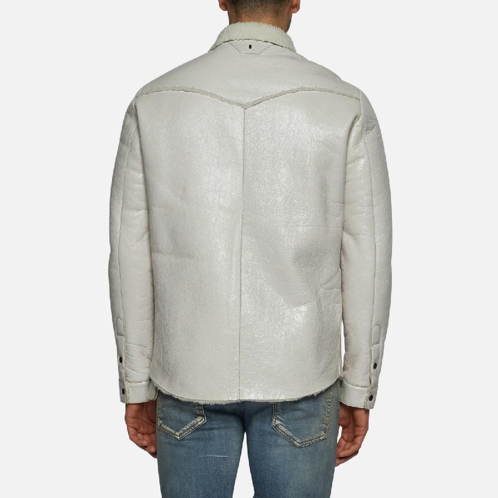 Salvatore Santoro CAMICIA IN SHEARLING - IVORY