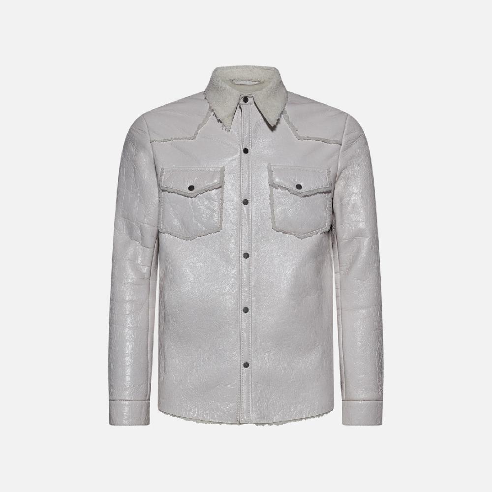 Salvatore Santoro CAMICIA IN SHEARLING - IVORY