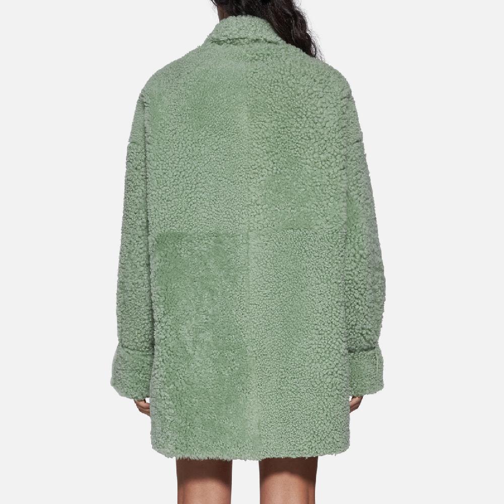 Salvatore Santoro CAMICIA IN SHEARLING - LIGHT GREEN