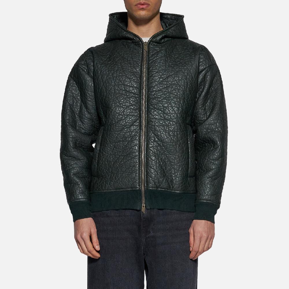 Salvatore Santoro FELPA IN PELLE - DARK GREEN