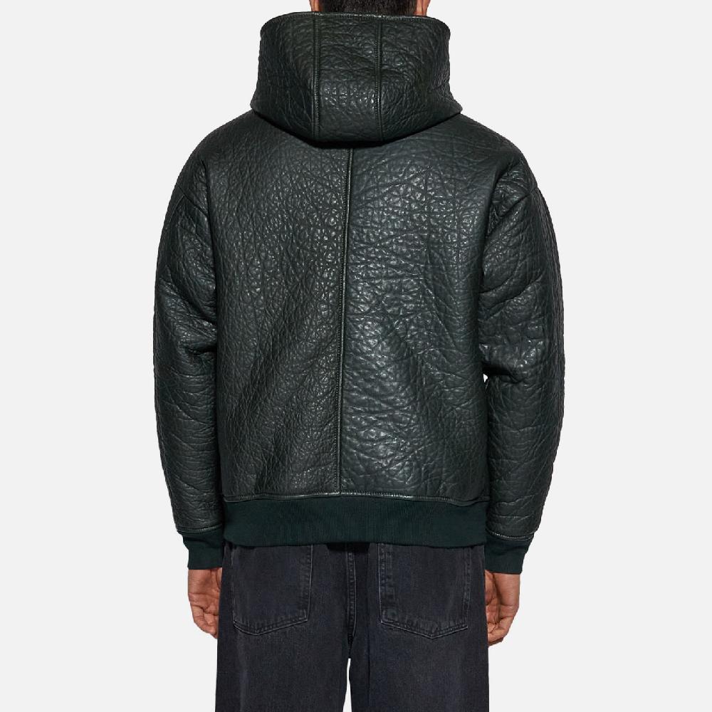 Salvatore Santoro FELPA IN PELLE - DARK GREEN