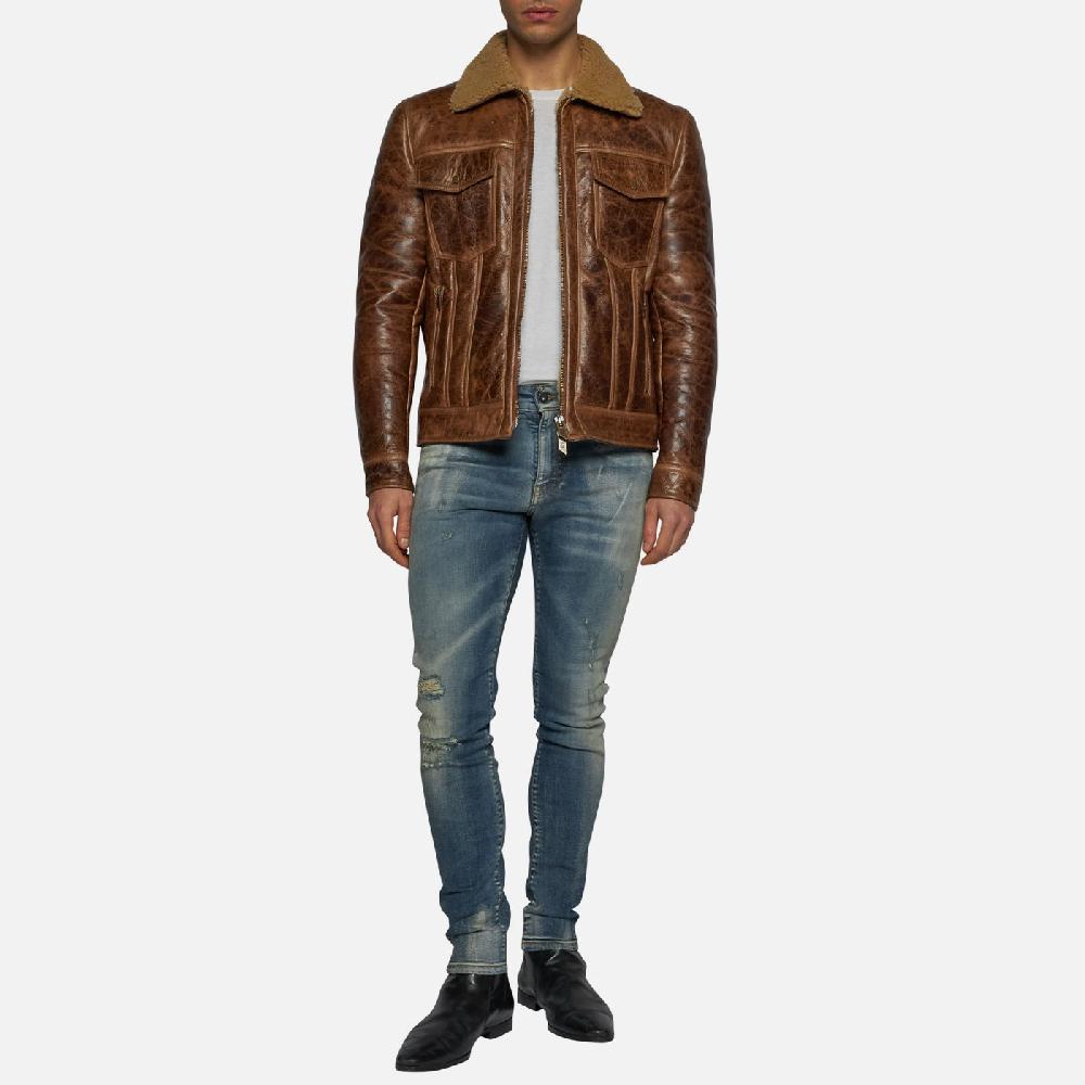 Salvatore Santoro GIACCA IN SHEARLING - COGNAC
