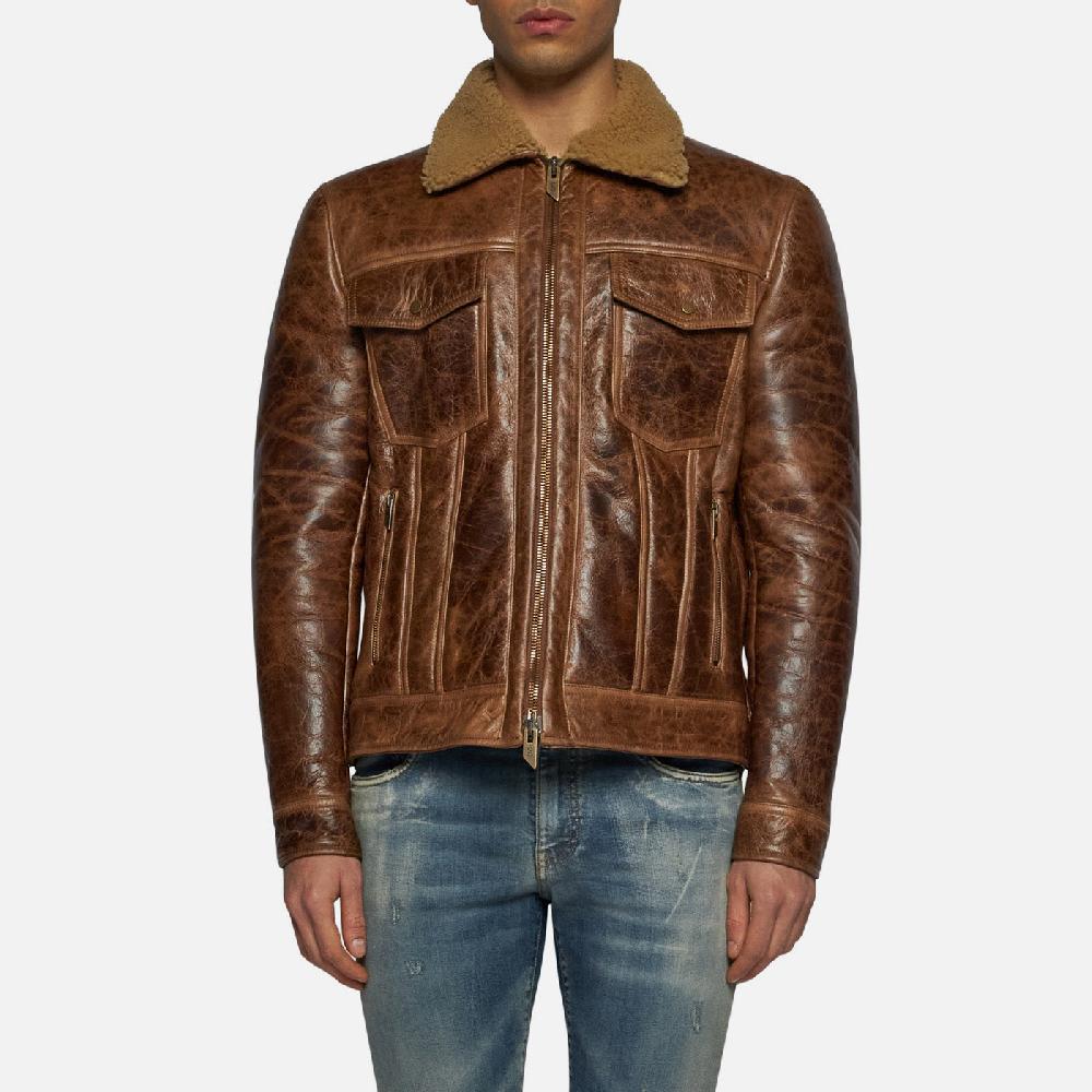 Salvatore Santoro GIACCA IN SHEARLING - COGNAC