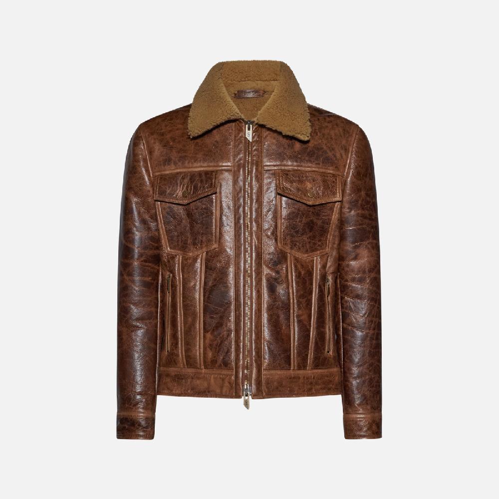 Salvatore Santoro GIACCA IN SHEARLING - COGNAC