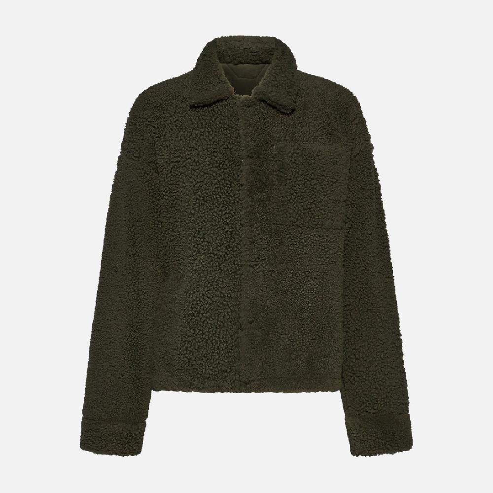 Salvatore Santoro GIACCA IN SHEARLING - DARK GREEN