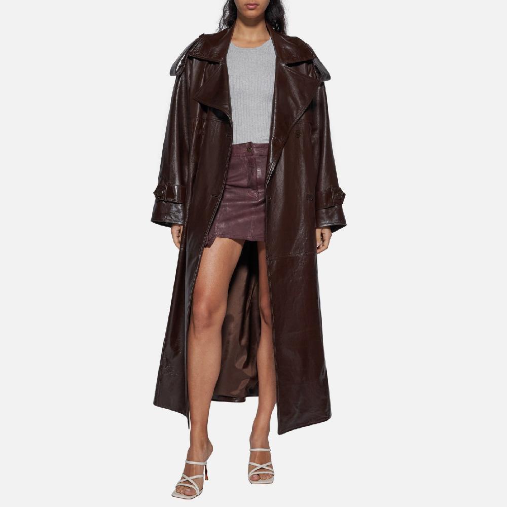 Salvatore Santoro GONNA IN PELLE - PRUNE