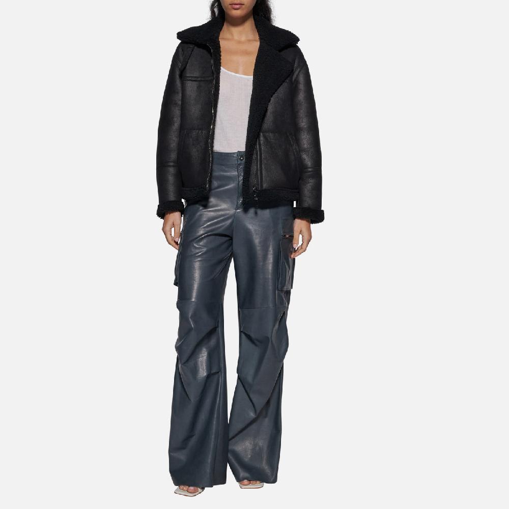 Salvatore Santoro PANTALONE IN PELLE - ASFALTO