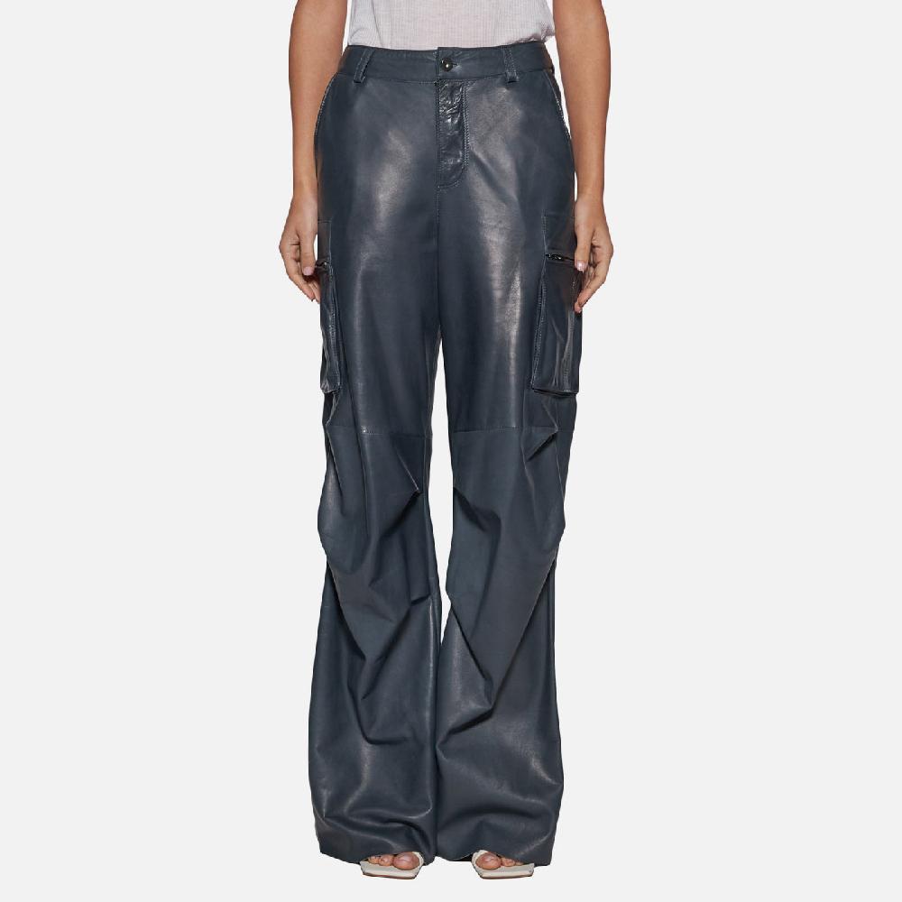 Salvatore Santoro PANTALONE IN PELLE - ASFALTO