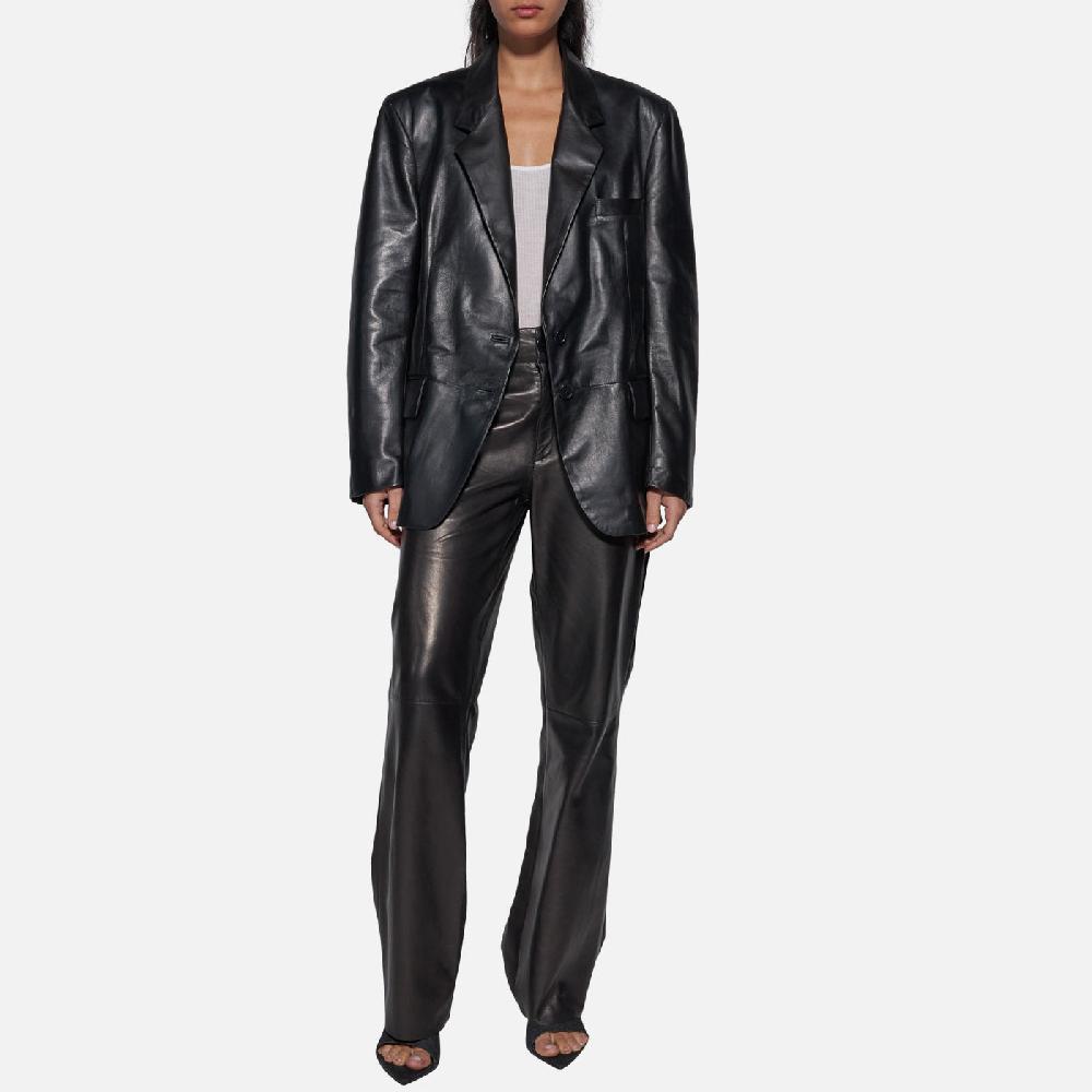 Salvatore Santoro PANTALONE IN PELLE - BLACK