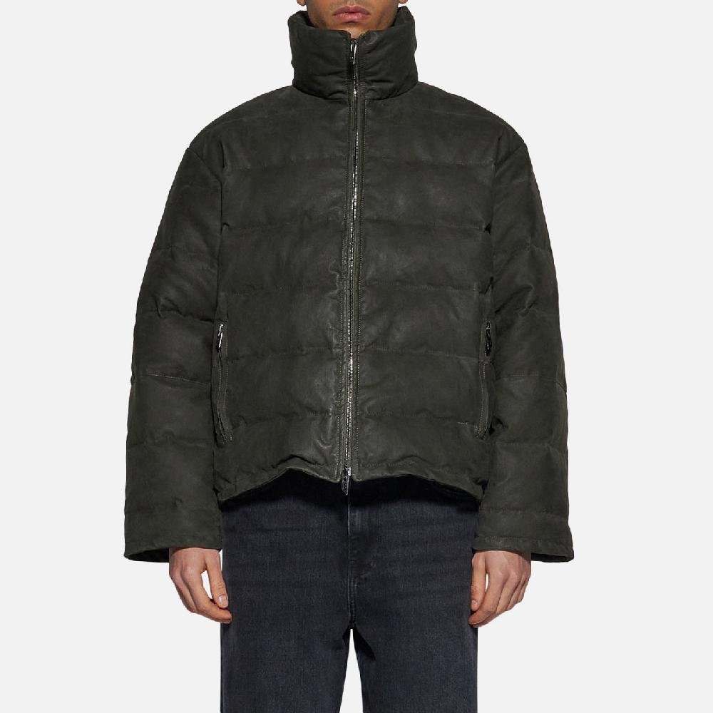 Salvatore Santoro PIUMINO IN PELLE - DARK GREEN