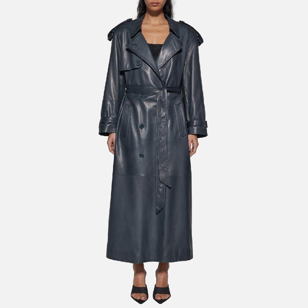 Salvatore Santoro TRENCH IN PELLE - ASFALTO