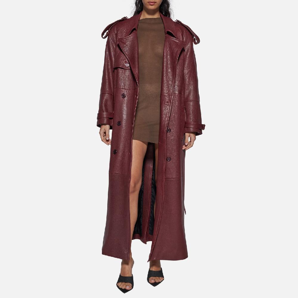 Salvatore Santoro TRENCH IN PELLE - BORDEAUX