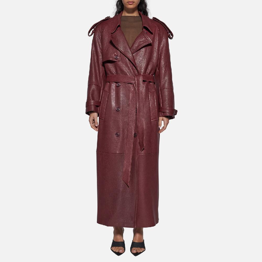 Salvatore Santoro TRENCH IN PELLE - BORDEAUX