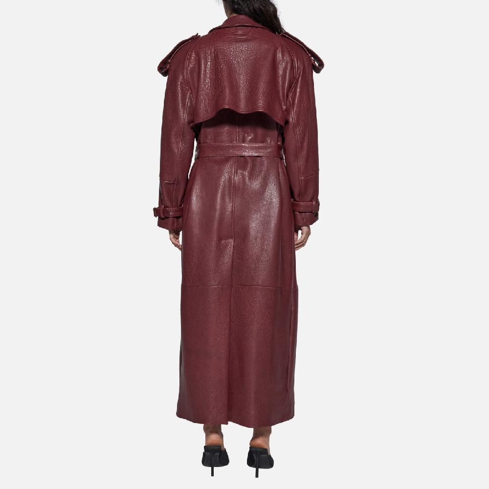 Salvatore Santoro TRENCH IN PELLE - BORDEAUX