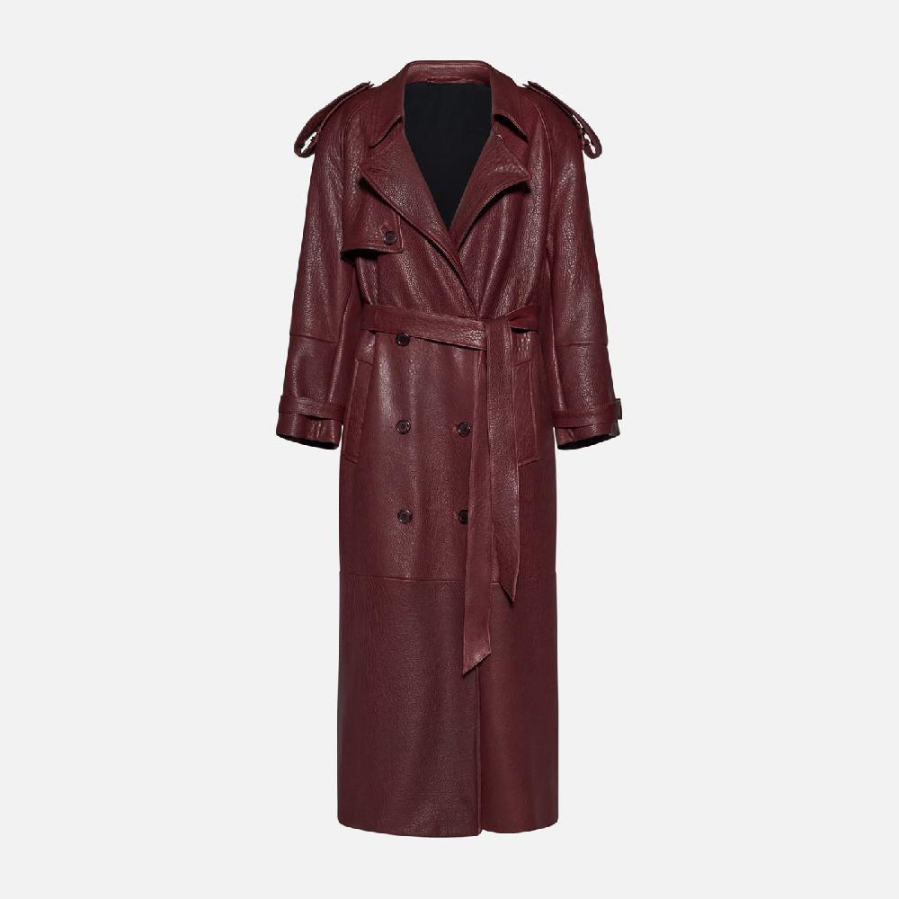 Salvatore Santoro TRENCH IN PELLE - BORDEAUX