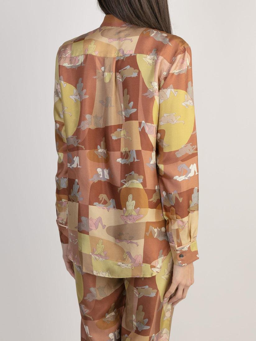 Sans Tabù Camicia In Pura Seta A Maniche Lunghe “L’amore” - Twilight