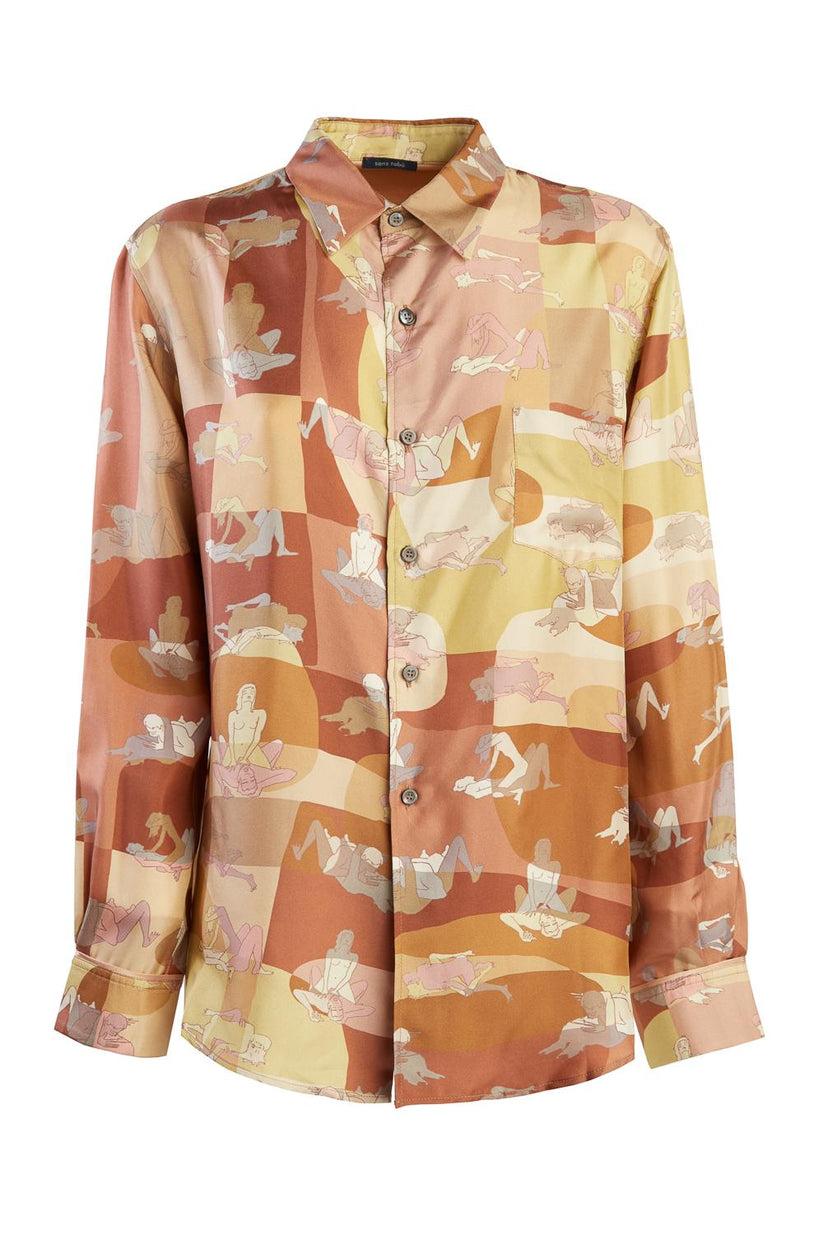 Sans Tabù Camicia in pura seta a maniche lunghe “L’amore” - Twilight