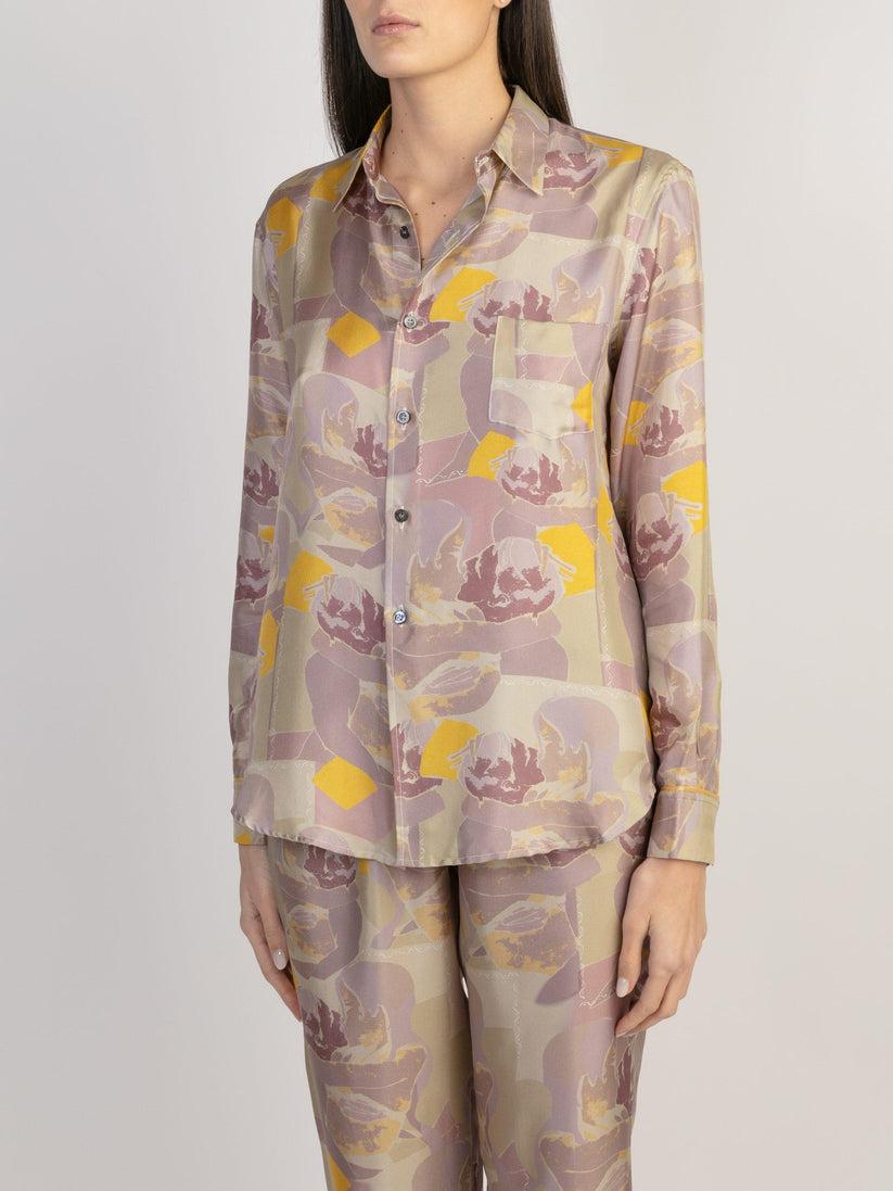 Sans Tabù Camicia In Pura Seta A Maniche Lunghe “Pillow Talk” - Dawn