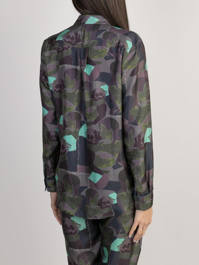 Sans Tabù Camicia In Pura Seta A Maniche Lunghe “Pillow Talk” – Dusk