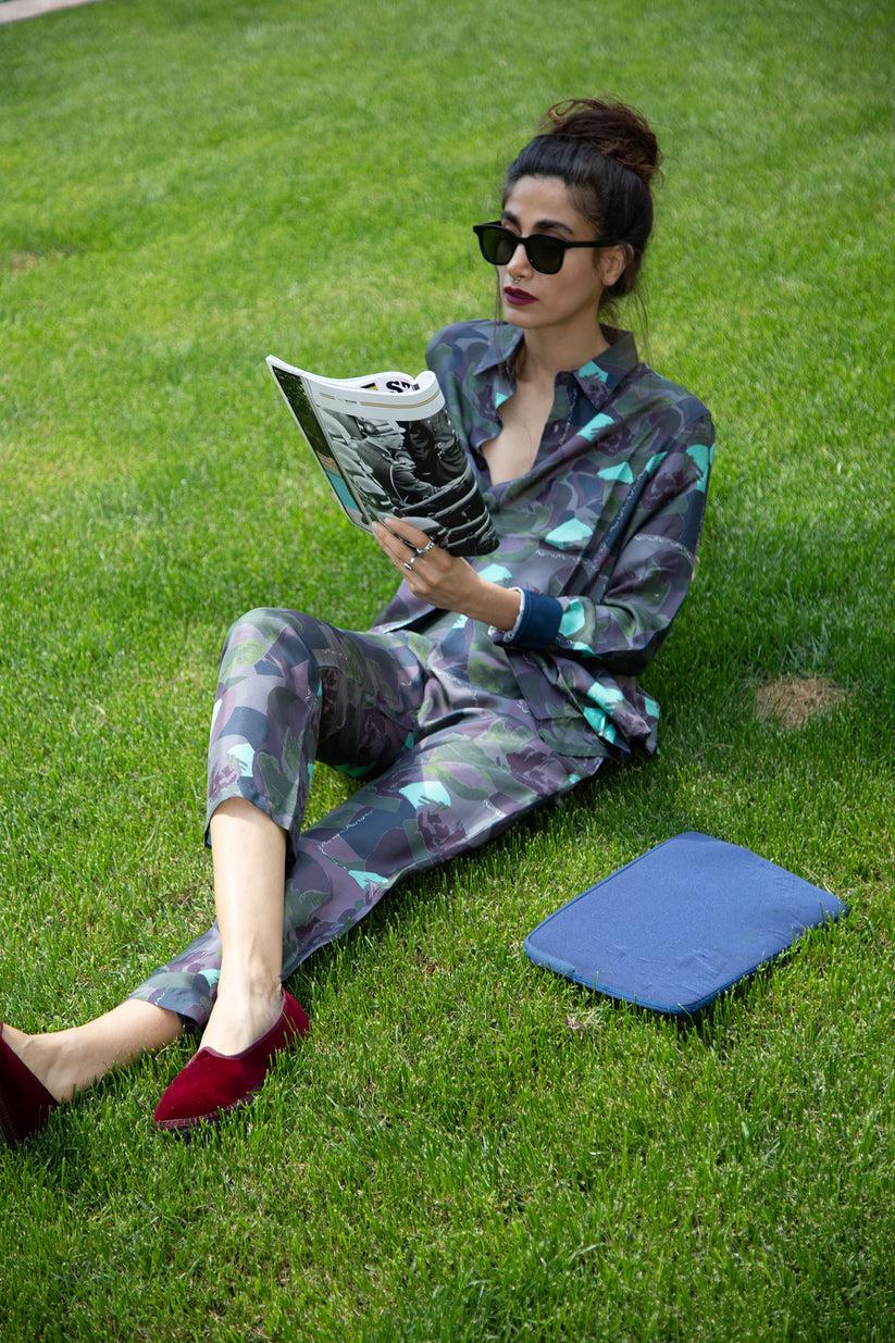 Sans Tabù Camicia in pura seta a maniche lunghe “Pillow Talk” – Dusk