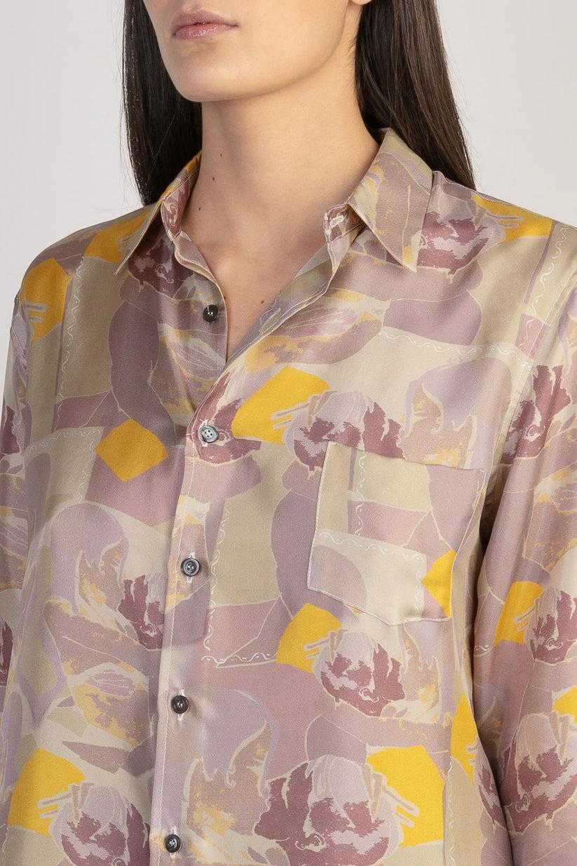 Sans Tabù Camicia in pura seta a maniche lunghe “Pillow Talk” - Dawn