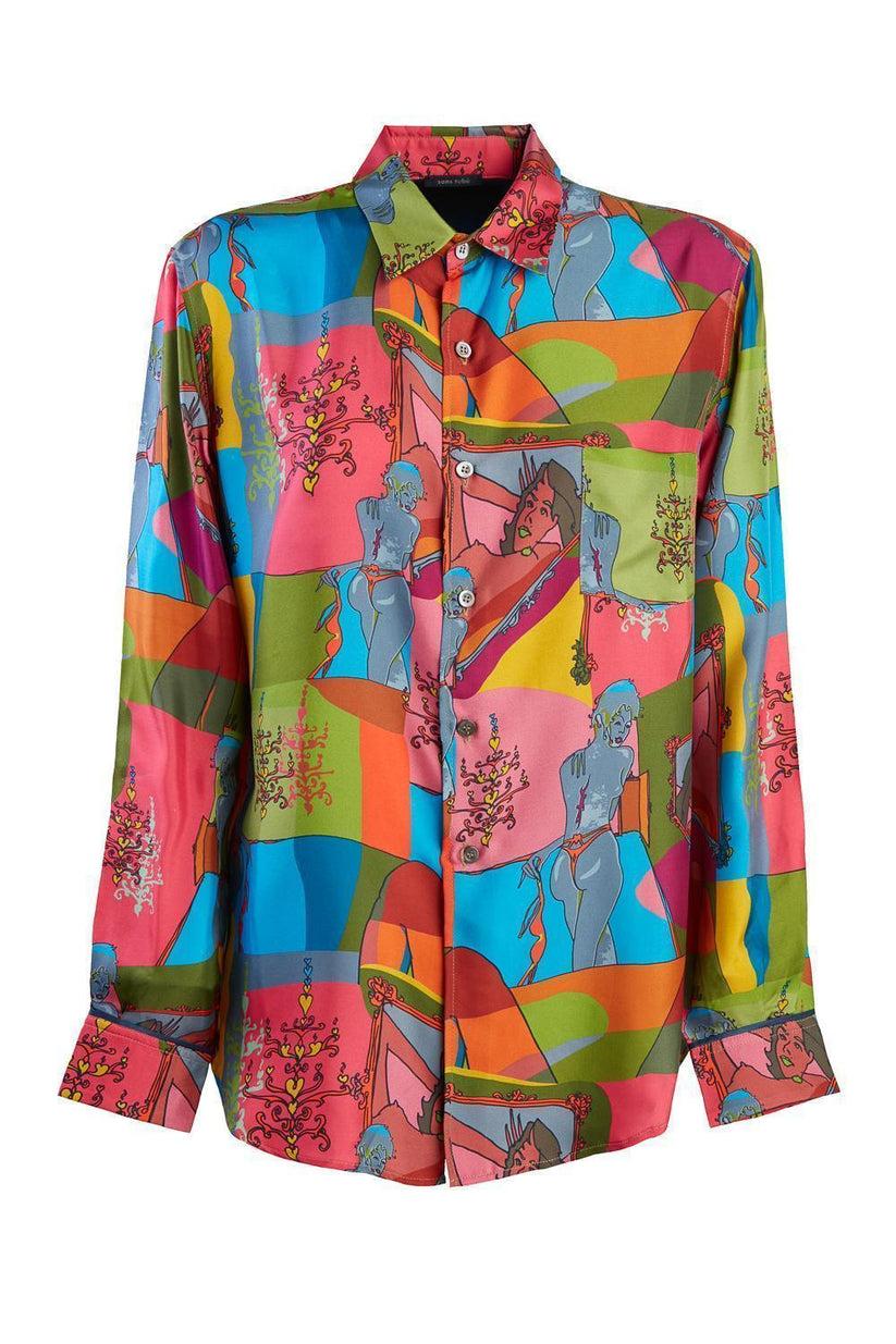 Sans Tabù Camicia In Pura Seta A Maniche Lunghe “Specchio Delle Mie Brame” - Dark Rose