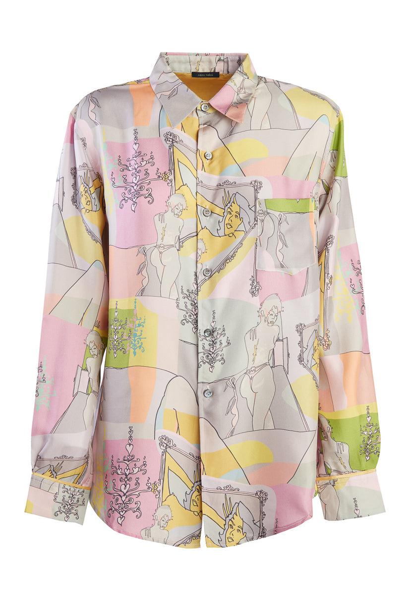 Sans Tabù Camicia In Pura Seta A Maniche Lunghe “Specchio Delle Mie Brame”- Rose