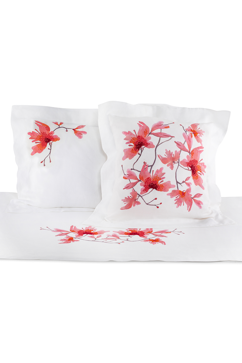 Sans Tabù Completo Lenzuola In Lino Bianco Con Lenzuolo Sopra Sotto & 2 Federe