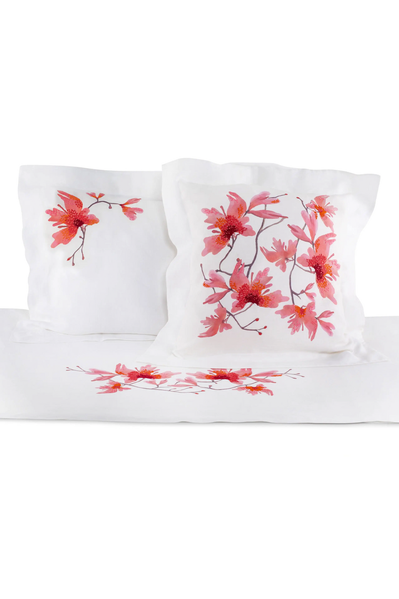 Sans Tabù Federa Cuscino Arredo Quadrato In Lino A Fiori