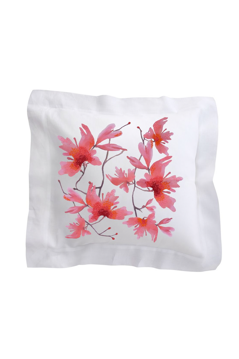 Sans Tabù Federa Cuscino Arredo Quadrato in lino a fiori