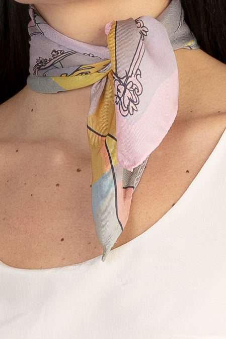 Sans Tabù Foulard Pura Seta “Specchio Delle Mie Brame” - Rose