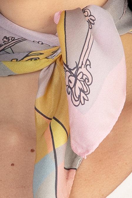 Sans Tabù Foulard Pura Seta “Specchio Delle Mie Brame” - Rose