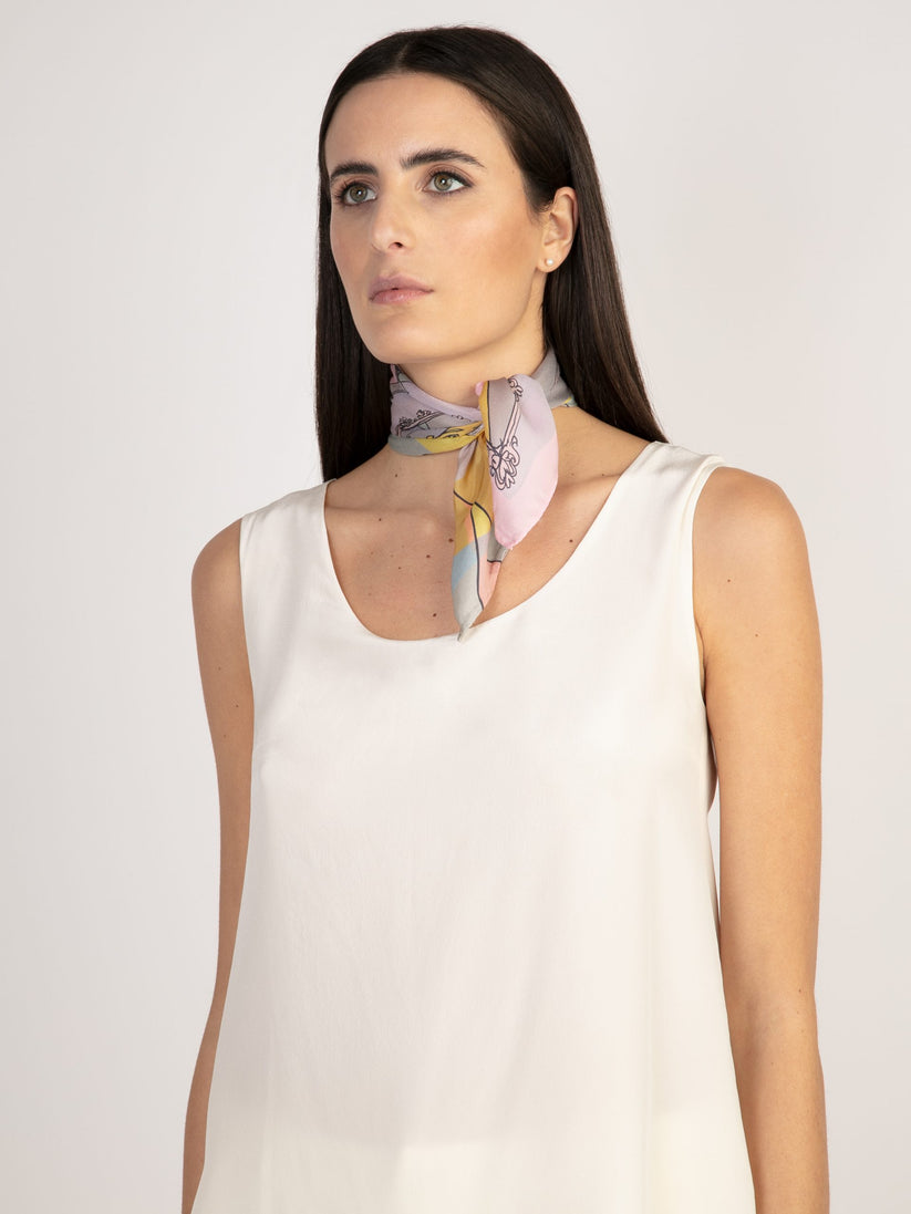 Sans Tabù Foulard pura seta “Specchio Delle Mie Brame” - Rose